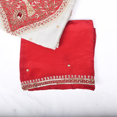 Tissue Shimmer White Unstitched Suit