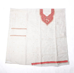 Tissue Shimmer White Unstitched Suit