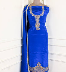 Silk Blue Unstitched Suit