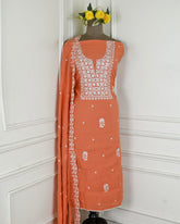 Mul Cotton Rust Unstitched Suit