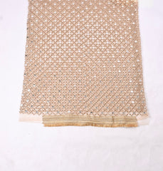 Net Beige Unstitched Suit