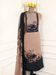 Georgette Beige Unstitched Suit