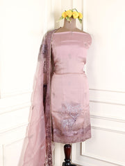 Organza Mauve Unstitched Suit