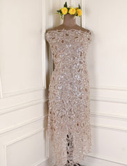 Shimmer Beige Unstitched Suit