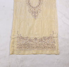 Tissue Shimmer Beige Unstitched Suit