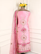 Gavadin Baby Pink Unstitched Suit