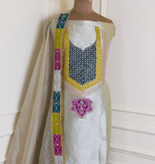 Giraffe Shimmer Grey Unstitched Suit