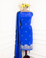 Crepe Royal Blue Unstitched Suit