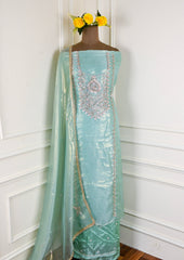 Sasha Silk Pastel Blue Unstitched Suit