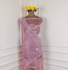 Glass Shimmer Onion Pink Unstitched Suit