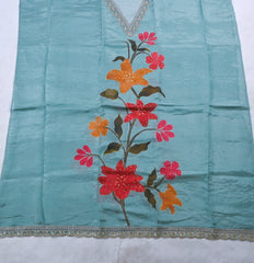 Shimmer Pale Aqua Blue Unstitched Suit