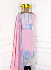 Mul Cotton Pink Unstitched Suit