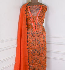 Mul Check Orange Unstitched Suit