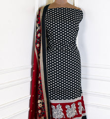 Pure Cotton Black Unstitched Suit