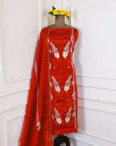 Crepe Red Unstitched Suit