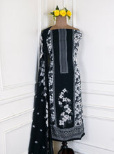 Georgette Black Unstitched Suit