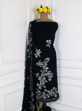 Georgette Black Unstitched Suit