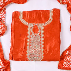 Gavadin Silk Orange Unstitched Suit