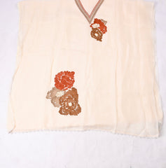 Organza White Unstitched Suit