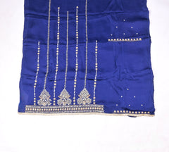 Organza Silk Blue Unstitched Suit