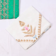 Twill Organza Sea Green Unstitched Suit