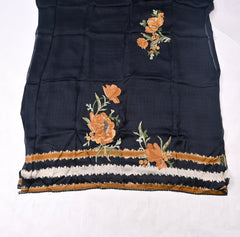 Satin Navy Blue Unstitched Suit
