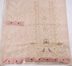 Glass Shimmer Off-White Unstitched Suit