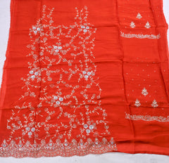 Crepe Orange Unstitched Suit