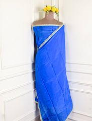 Khadi Blue Unstitched Suit