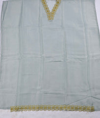 Shimmer Sky Blue Unstitched Suit