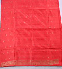 Khadi Silk Red Unstitched Suit