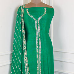 Khadi Green Unstitched Suit