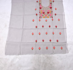 Organza Grey Unstitched Suit