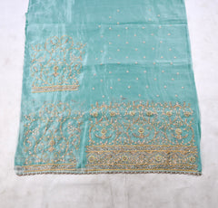 Glass Shimmer Ice Blue Unstitched Suit