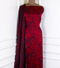 Chinon Maroon Unstitched Suit
