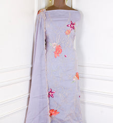 Mul Cotton Lavender Unstitched Suit