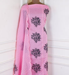 Organza Pink Unstitched Suit