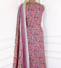 Kashmiri Cotton Check Rose Pink Unstitched Suit