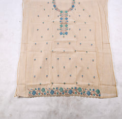 Mul Cotton Beige Unstitched Suit