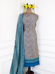 Maheshwari Cotton Ferozi Unstitched Suit