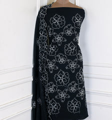 Cotton black Unstitched Suit