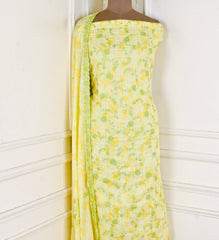 Cotton Lemon Unstitched Suit
