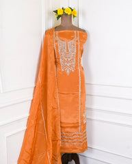 Crepe Mustard Unstitched Suit