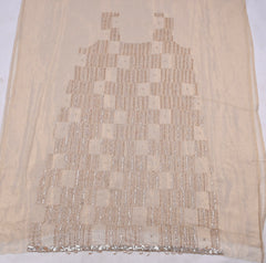 Glass Shimmer Cream Unstitched Suit