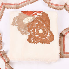 Organza White Unstitched Suit