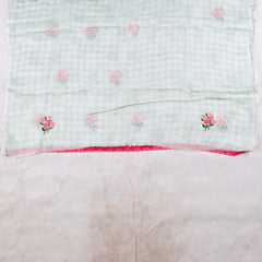 Twill Organza Pista Green Unstitched Suit