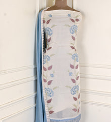 Organza Off White Unstitched Suit