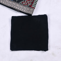 Organza Black Unstitched Suit