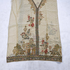 Organza Beige Unstitched Suit