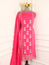 Organza Pink Unstitched Suit